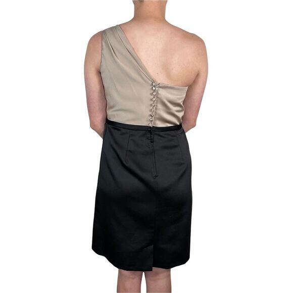 Alfred Angelo One Shoulder Tan and Black Dress - Picture 6 of 8